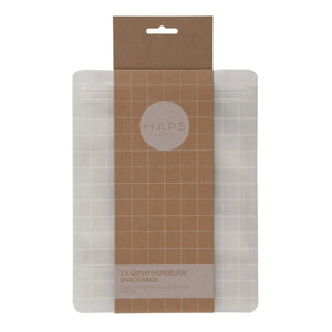Haps Nordic - Reusable Snack Bag 1000 ml - Pack of 3