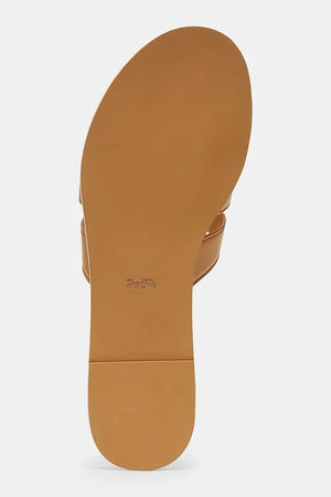 Coach açık burunlu kadın deri terlik Lena Leather Slide Sandal