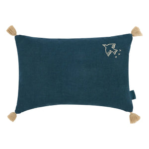Nobodinoz - Tufted pillow - Lin Français | Blue