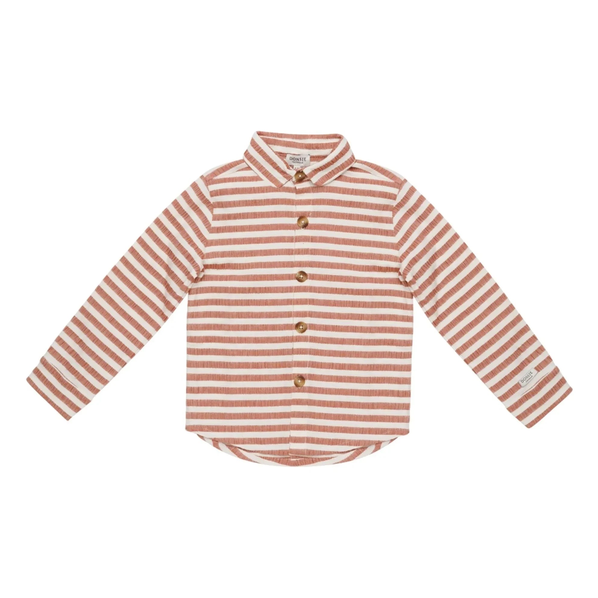 Donsje - Leom Striped Organic Cotton Shirt | Ecru