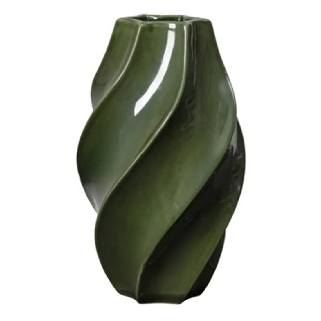 Broste Copenhagen - Odette Vase aus Steinkeramik | Grün