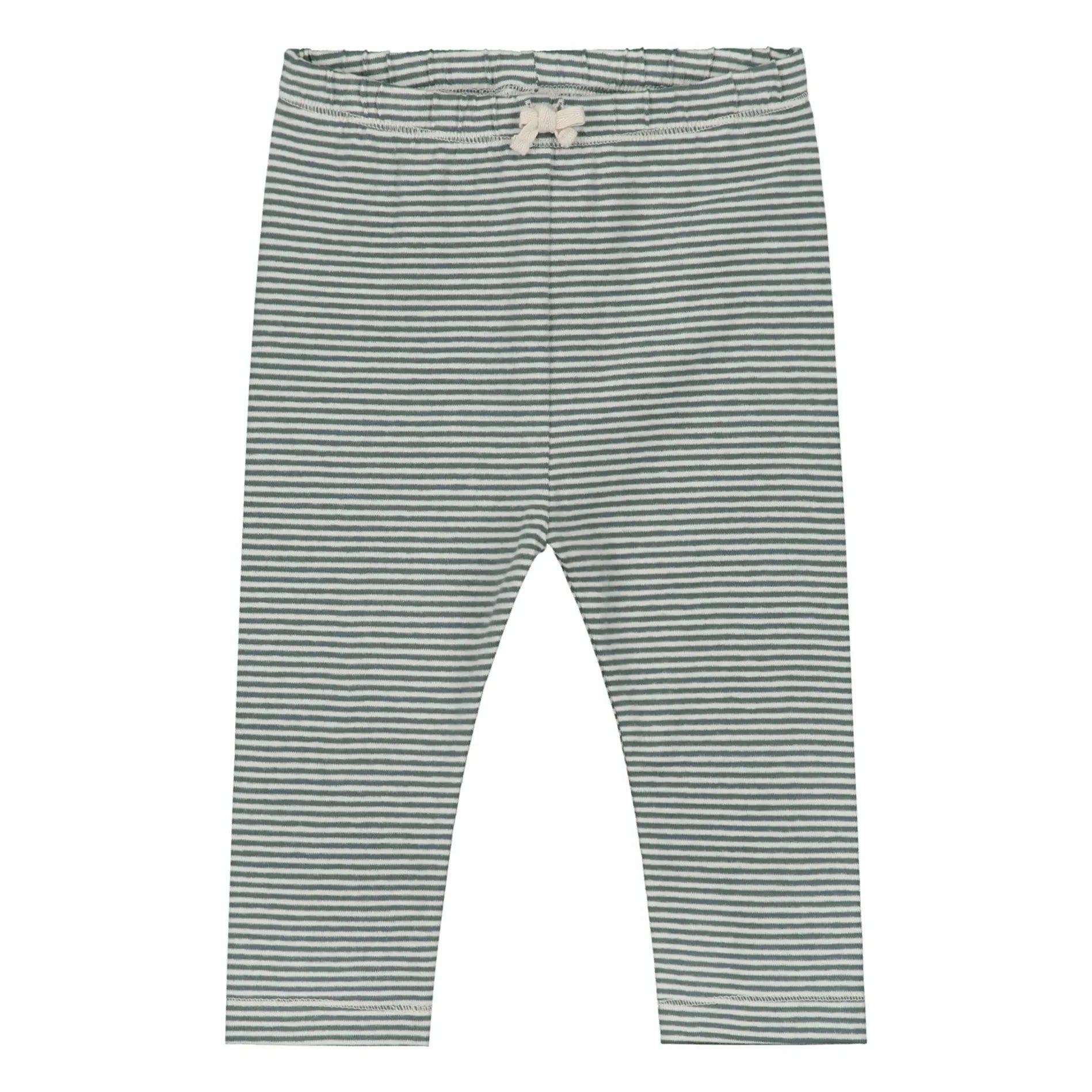 Gray Label - Striped Organic Cotton Mini Leggings | Gray Blue