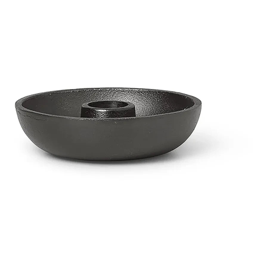 Ferm Living - Recycled Aluminum Bowl Candle Holder | Black