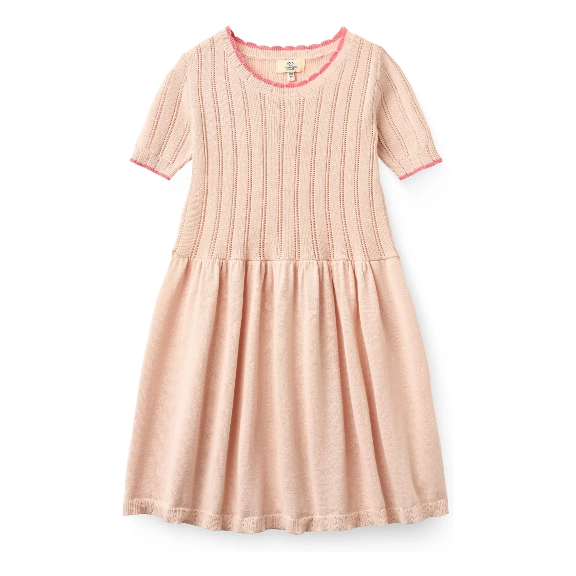Copenhagen Colors – Lochmuster-Kleid aus Bio-Baumwolle | Pfirsich