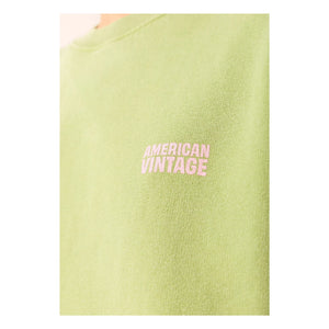 American Vintage - Plizzy Pamuklu Sweatshirt | Soluk Yeşil
