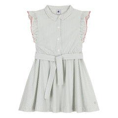 Petit Bateau - Blotilde organik pamuk poplin elbise | Beyaz