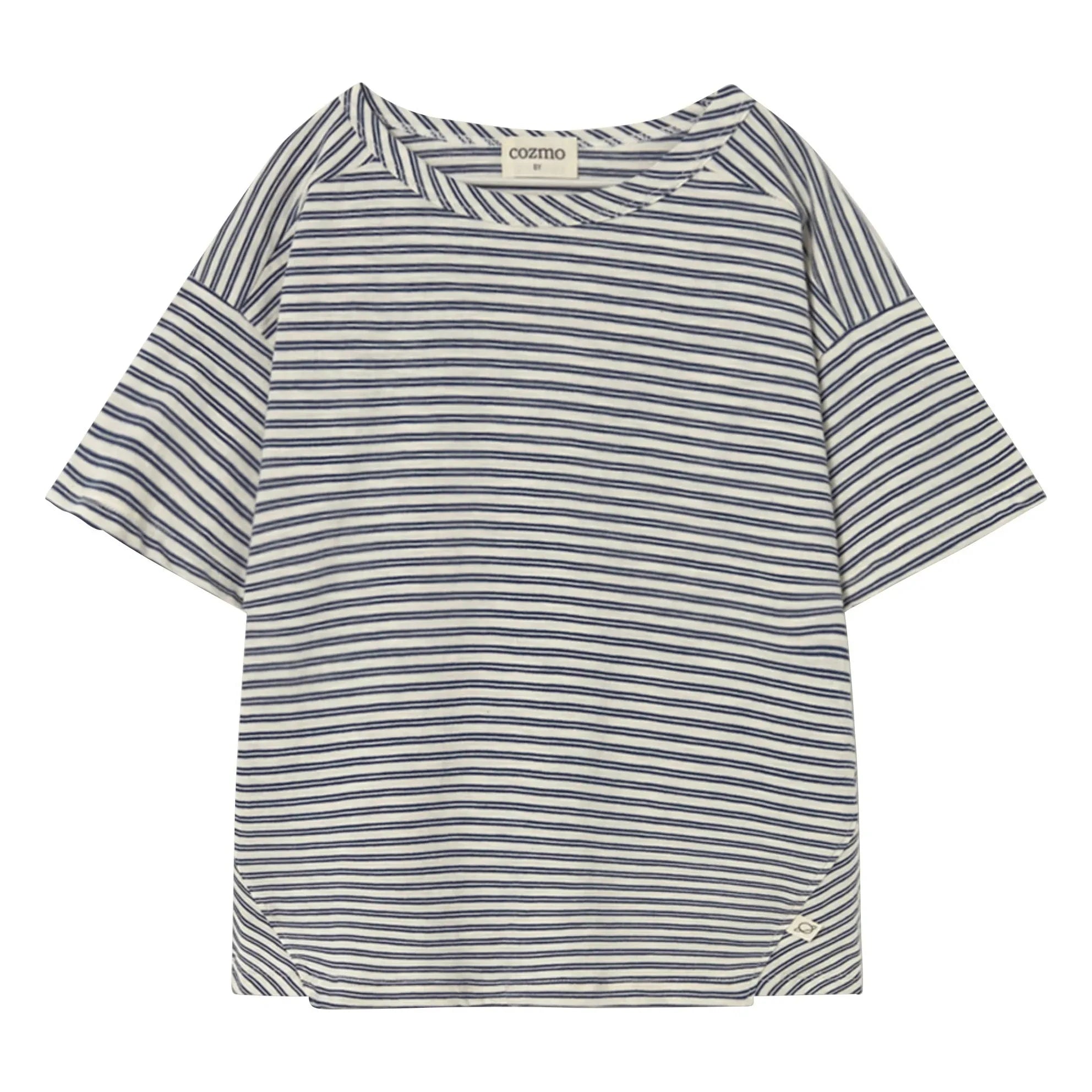 Cozmo – Gestreiftes T-Shirt | Marineblau