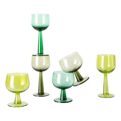HKliving – Smaragdgrüne Gläser mit Griff – 4er Set | Grün