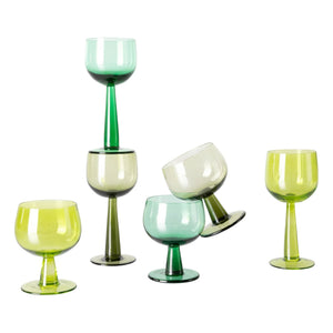 HKliving – Smaragdgrüne Gläser mit Griff – 4er Set | Grün