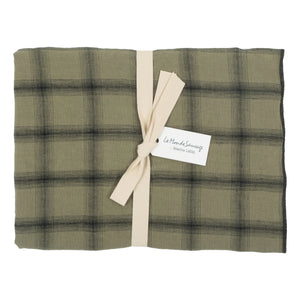 Le Monde Sauvage - Highlands Washed Leinen Kissenbezug | Khaki