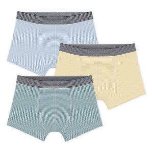 Petit Bateau – 3er-Pack gestreifte Boxershorts | Blau