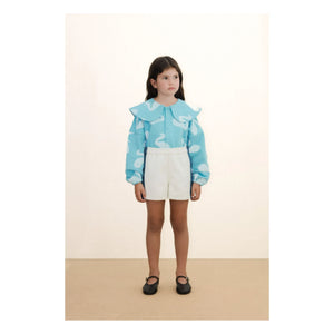 Tinycottons - Button-Down Collar Sweatshirt Swans | Light blue
