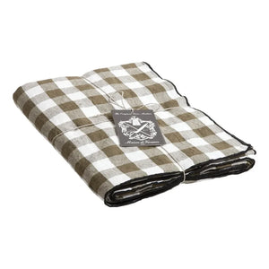 Maison de Vacances - Bourdon Black Mesh Gingham Rectangular Tablecloth | Vichy Kaki