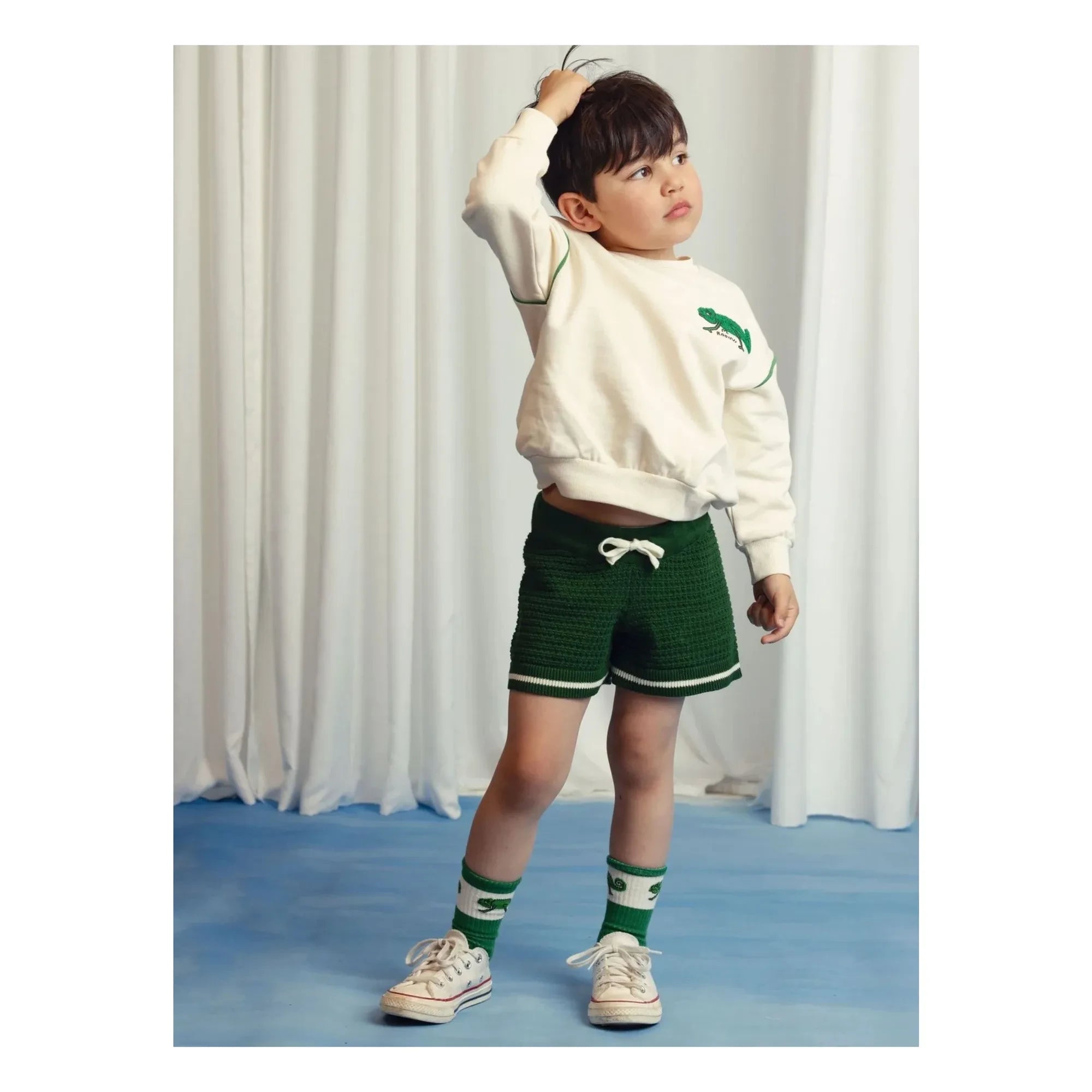 Mini Rodini - Organic Cotton Lizard Sweatshirt | Ecru