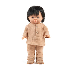 Minikane - Vestiaire Doll - Andrea Cotton Gauze Set | Latte