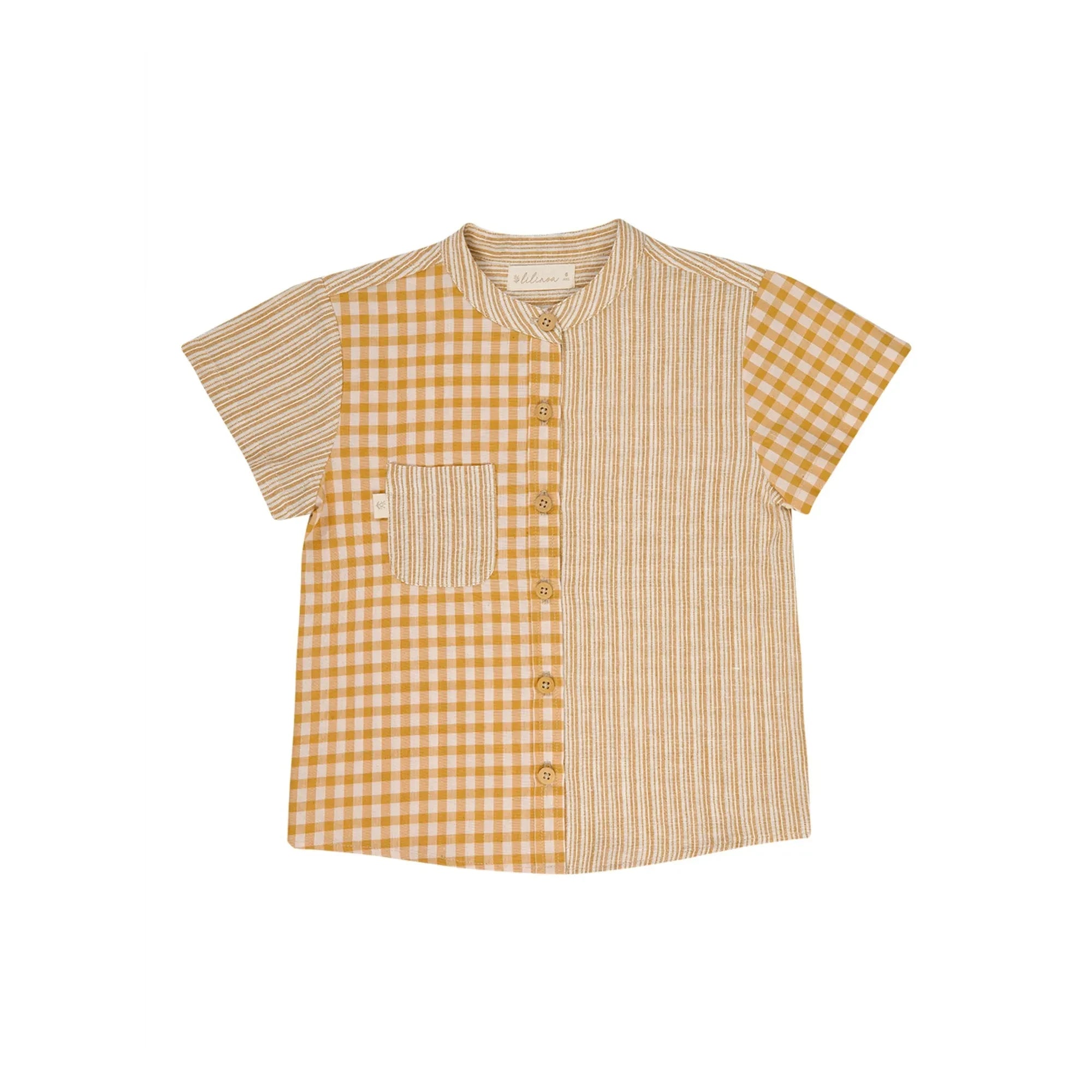 Lilinoa - Alphonse Patchwork Gömlek | Caramel