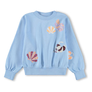 Molo - Organic Cotton Shell Sweatshirt | Light Blue