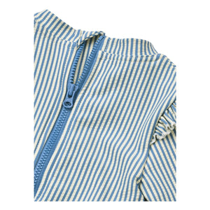 Liewood – Langärmeliger Badeanzug Sille mit Streifen und Crinkle-Textur aus recycelten Fasern Baby | Blau