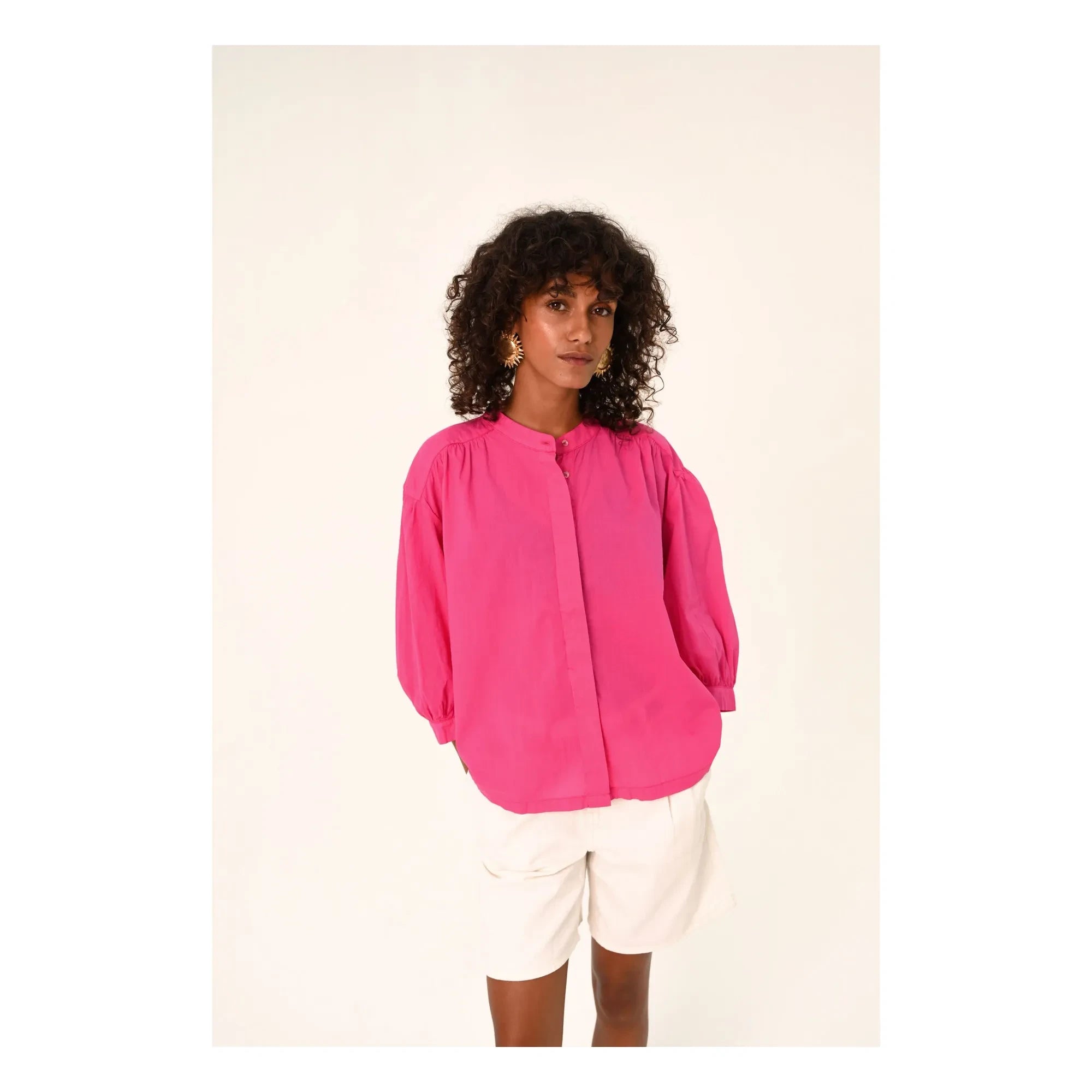 Sacrécoeur - Carla Hibis Poplin Bluz | Framboise