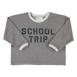 Piupiuchick - School Trip organik pamuklu havlu T-shirt | Gri