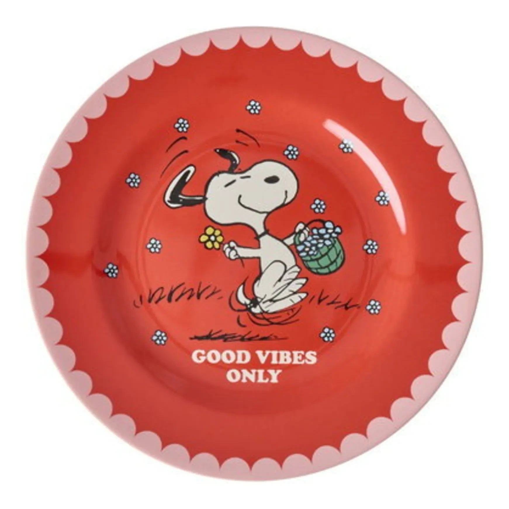Rice - Good Vibes Only melamin tabak - Rice x Snoopy | Kırmızı