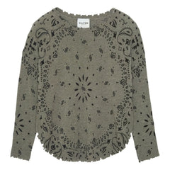 Kujten - Mela Bandana Cashmere Sweater | Marled Khaki