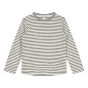 Gray Label - Çizgili Organik Pamuk Tişört | Gri