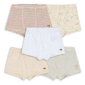 Konges Sløjd - 5-Pack Striped Organic Cotton Boxer Briefs | Beige