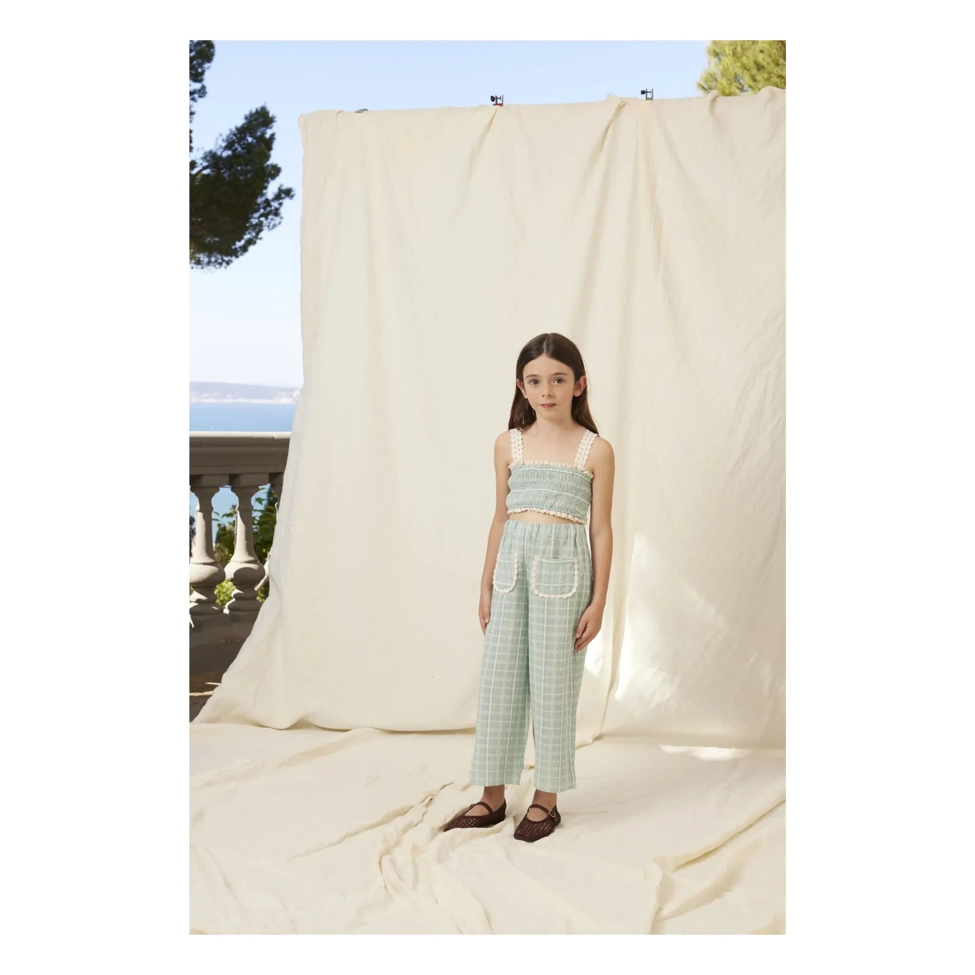 Bebe Organic - Mia Gathered Top | Blue Green