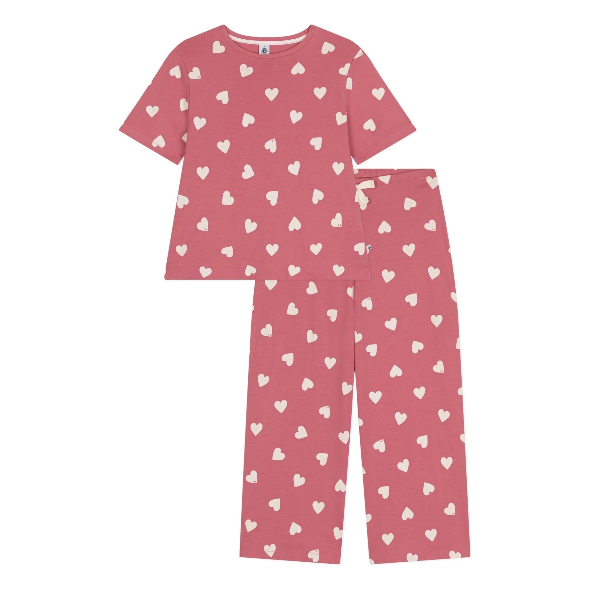 Petit Bateau - Kalp Pijama Seti - Kadın Koleksiyonu | Pembe