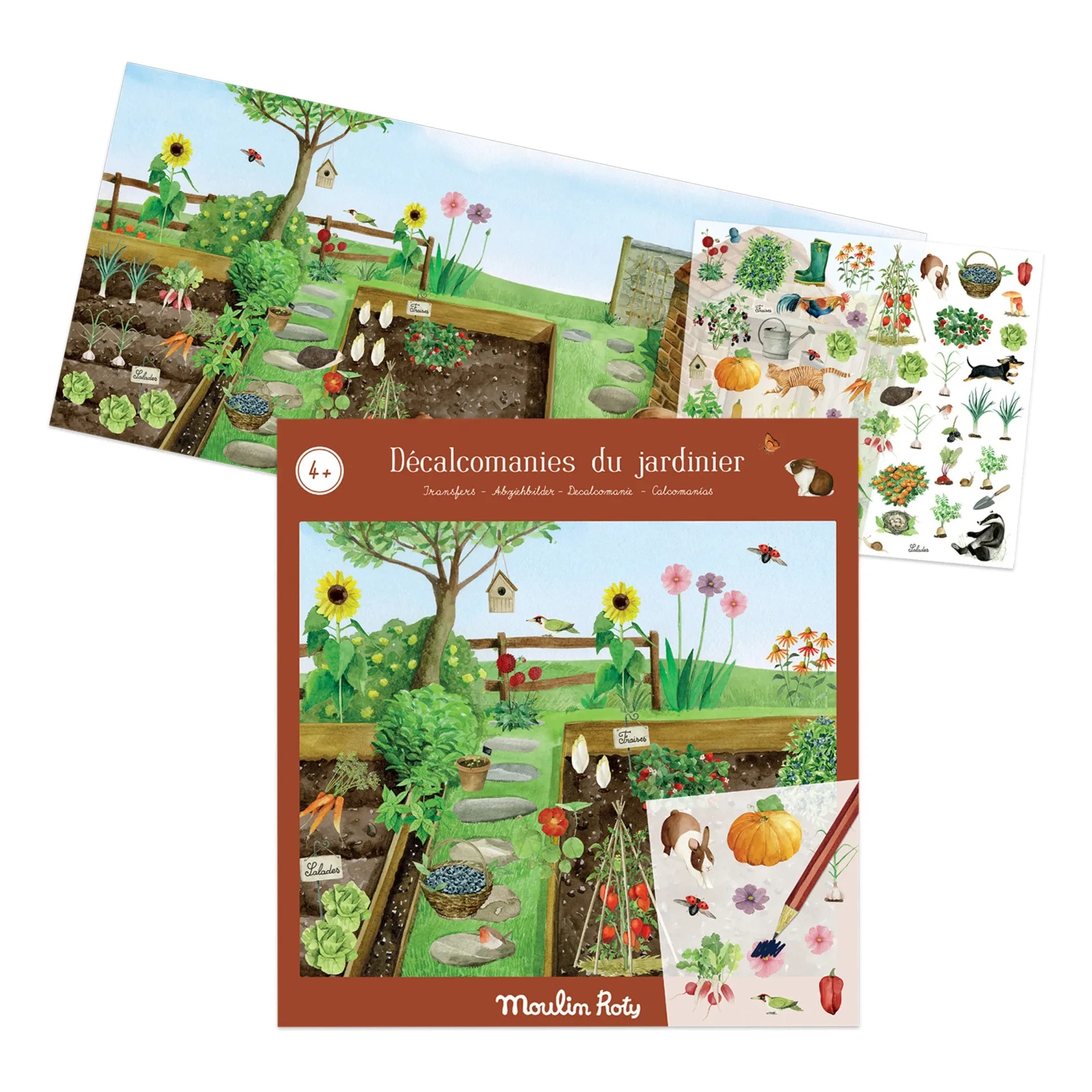 Moulin Roty - Rub-On-Transfers zum Thema Garten
