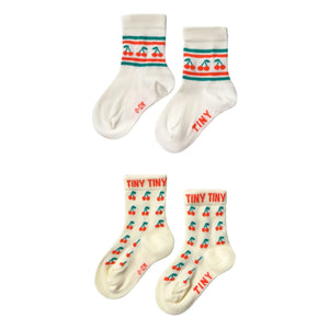 Tinycottons - Kirschsocken, 2er-Pack | Blassgelb