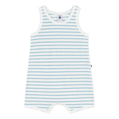 Petit Bateau - Gestreifter Frottier-Strampler | Blau