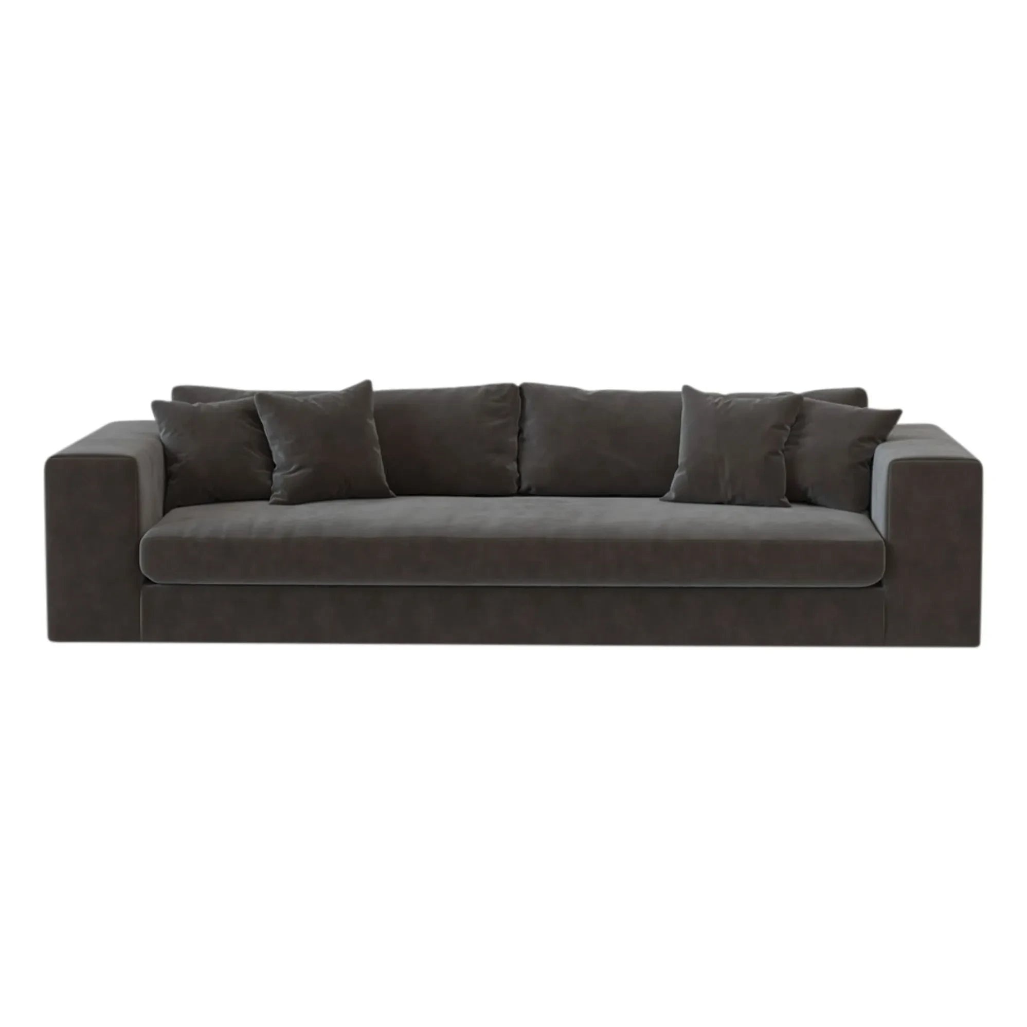 Panac Edition - Bellechasse 4 kişilik kadife fırçalanmış kanepe - 275 cm | Kömür grisi