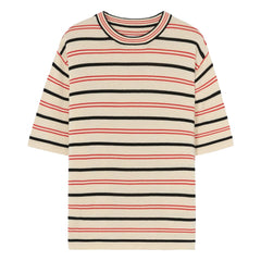 Cordera - Striped Organic Cotton T-Shirt | Ecru