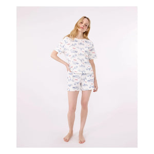 Petit Bateau - Broken Organic Cotton Pajama Shorts | Ecru