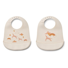 Liewood - Tilda Silikon Önlükler - 2'li Set | Dream/Ecru