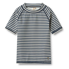 Wheat - Jackie Striped UV Resistant Swim T-Shirt Recycled Fibers | Dark Blue