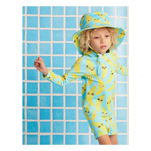 Halcyon Nights – Langärmeliges Anti-UV Badeshirt Banane Recycelte Fasern | Türkis