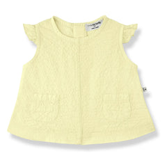 1+ in the family - Apolonia Seersucker blouse and bloomer set | Pale yellow