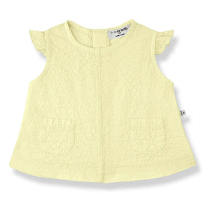 1+ in the family - Apolonia Seersucker blouse and bloomer set | Pale yellow