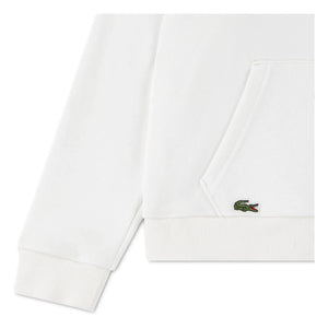 Lacoste - Kapuzen-Sweatshirt mit Logo-Stickerei Bio-Baumwolle | Weiß