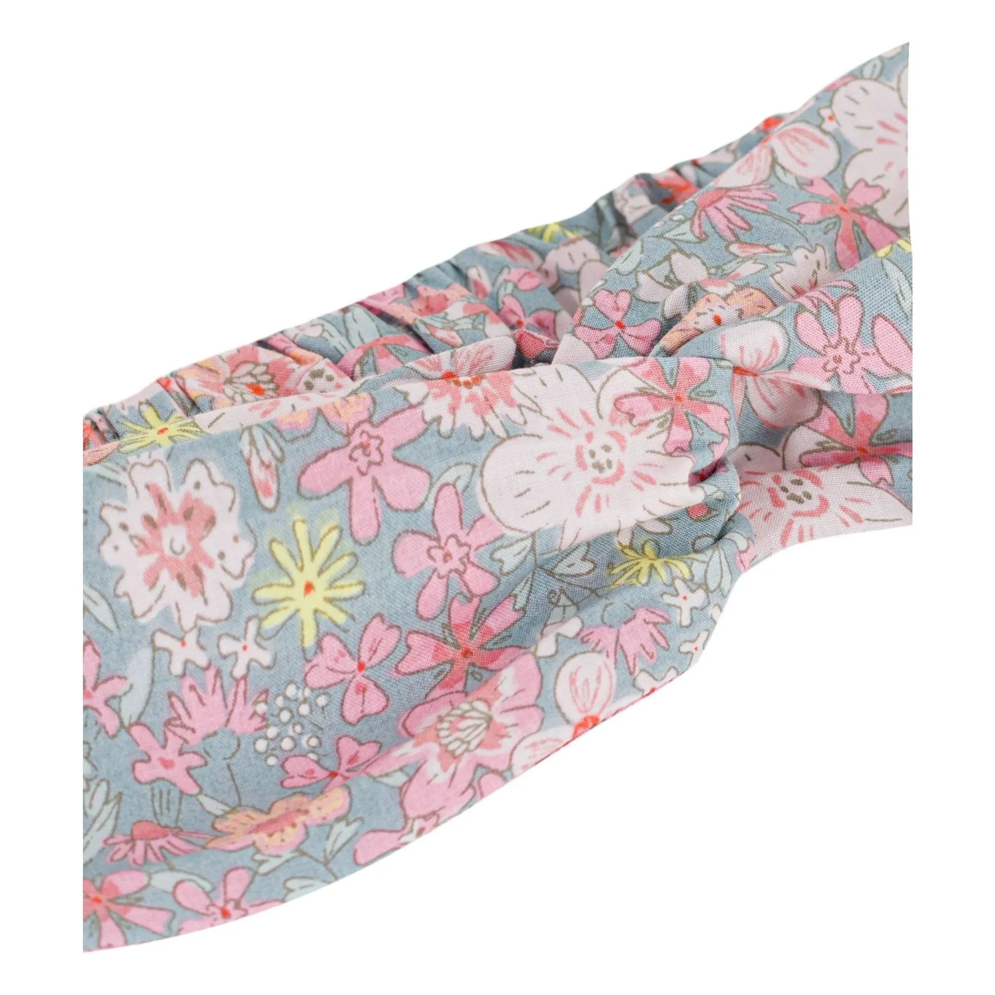 Petit Bateau - Haarband aus Bio-Baumwoll-Popeline mit Blumenmuster | Grau Blau