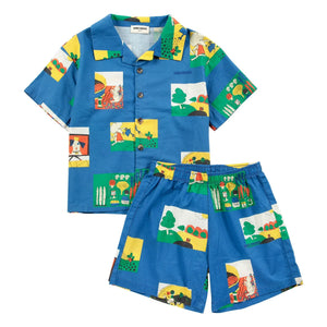 Bobo Choses - Pickles Bio-Baumwoll-Hemd und Shorts Set | Königsblau