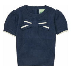 FUB – Baby T-Shirt aus Bio-Baumwolle mit Knotendetail und Feinstrick | Marineblau