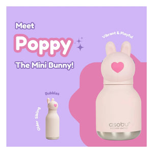 Asobu - Mini-Wasserflasche aus Edelstahl Rabbit | Blassrosa