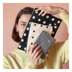 La cerise sur le gâteau - Mio Organic Cotton Polka Dot Bags | Ecru