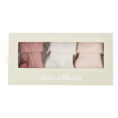 Tartine et Chocolat - 3 Pair Socks Set | Pale Pink