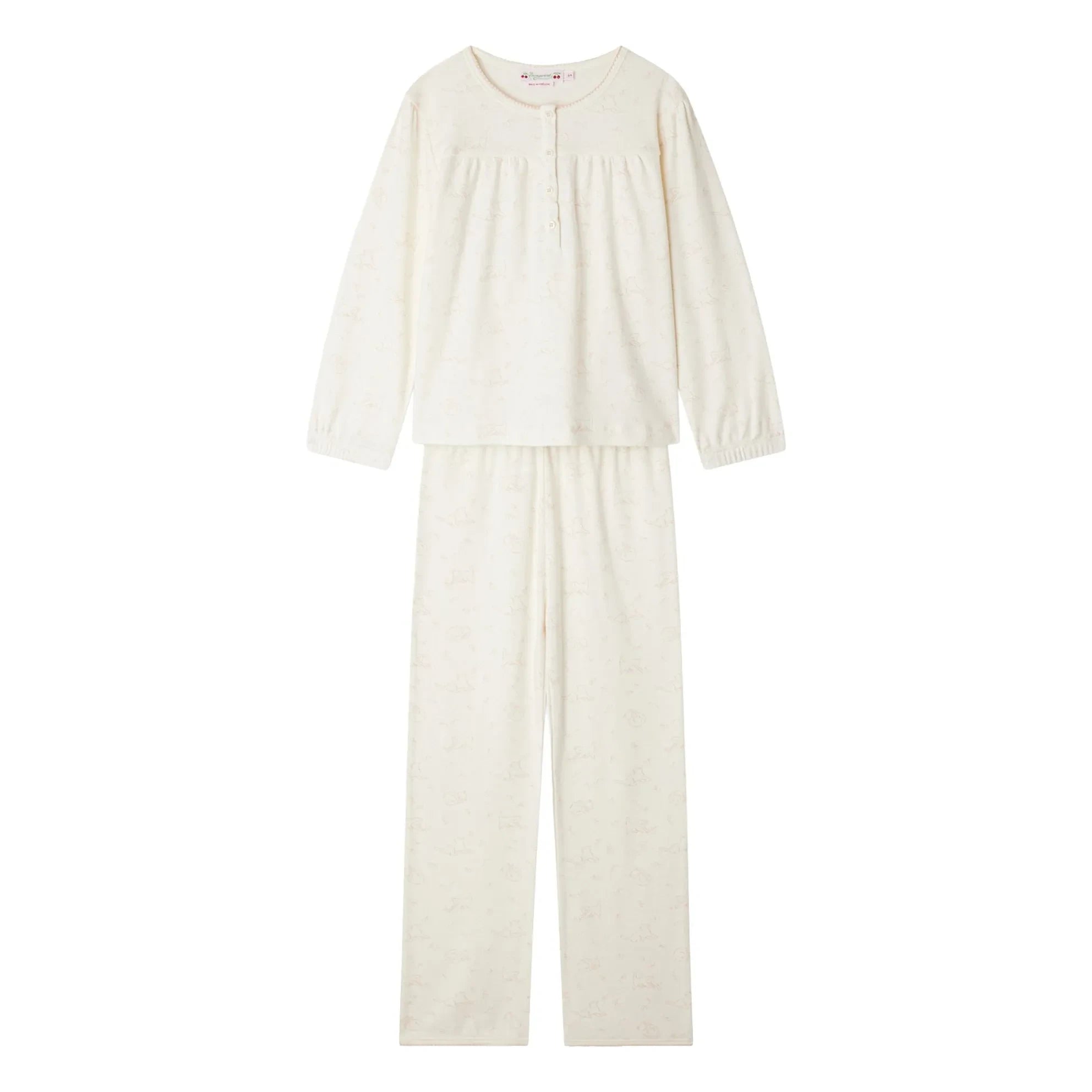 Bonpoint - Jucie organik pamuklu pijama | Ecru