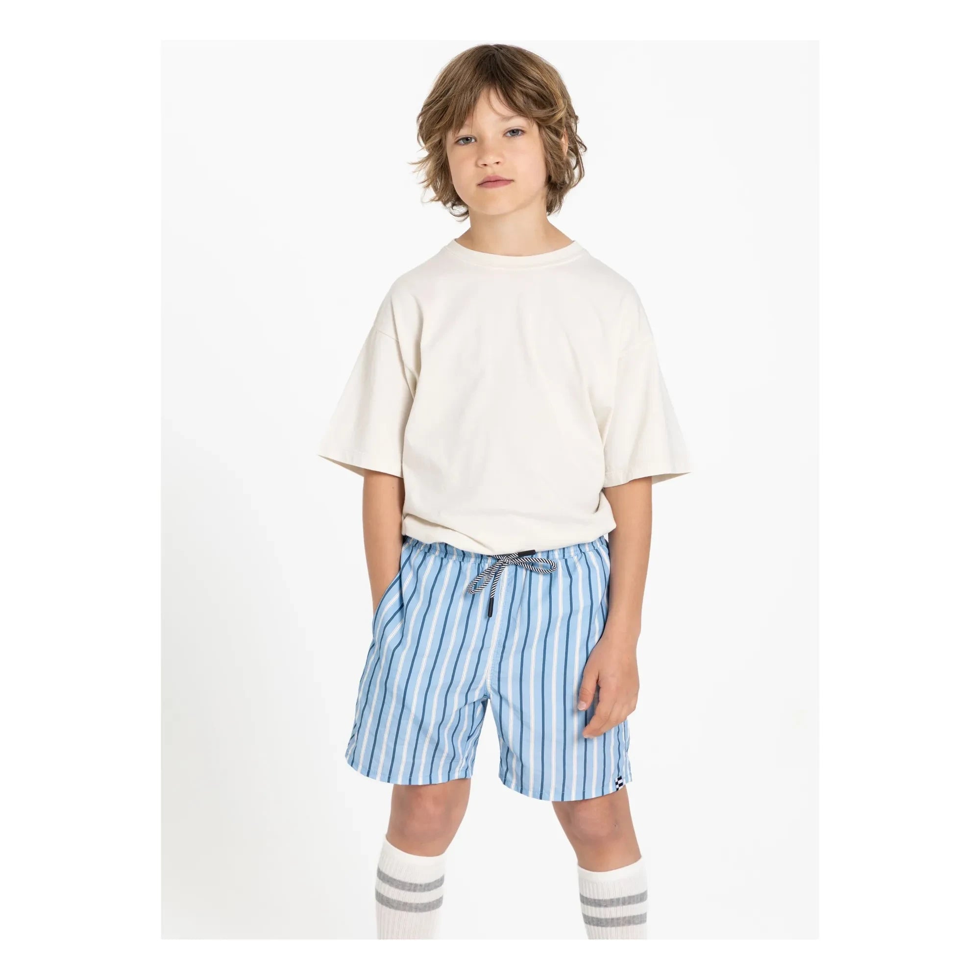 Finger in the nose - Freeboy Gestreifte Badeshorts | Blau